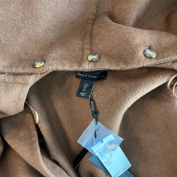 HOUSE OF HARLOW 1960 Wool Blend Coat with Scarf Nutmeg Womens LARGE Shawl combo - Picture 14 of 14